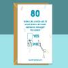 Funny 80th Birthday Card - Personalised - For Him or Her - Ideal greetings card for dad, mum, grandad, grandma, anyone turning 80 years old - Blank inside - Small