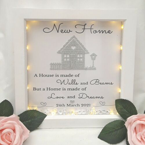 Personalised new home box frame, new home gift, house warming gift