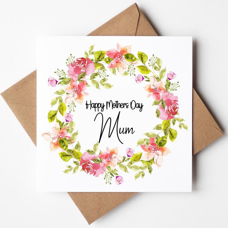 Mothers Day Card Floral Mothers Day / Card for Mum / Card for Mother / Floral Mothers Day Card Mum /