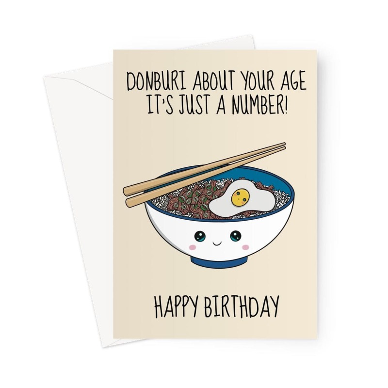 Donburi Curry Birthday Card - A5 Portrait - 1 Card