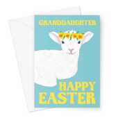 Happy Easter Lamb Card For Granddaughter