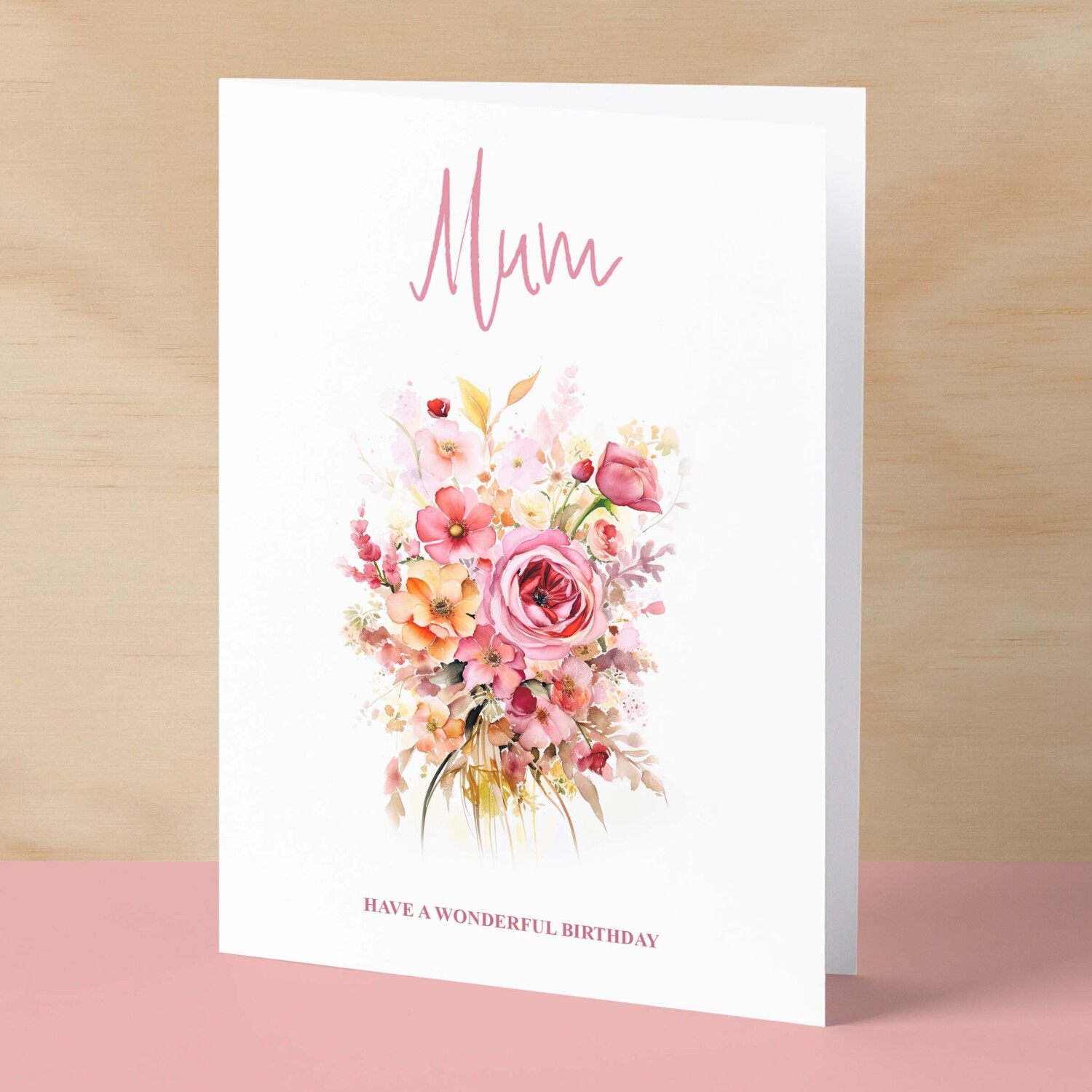 Birthday Card For Mum Card For Her Birthday Card for Mum Luxury Card For Mum Birthday Card for Loved One Mum Card Birthday Flower Card - Small (4x6) / Blank Message