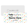 #hello my name is... Name Badge - Rainbow Polka Dots