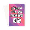 40th Birthday Card For Her - A5 Portrait - 1 Card