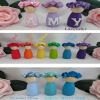 Personalised Wooden Peg Dolls,New Baby Gift,Pink & Gold Nursery Decor - With letters