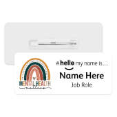 #hello my name is... Name Badge - Mental Health Matters Rainbow