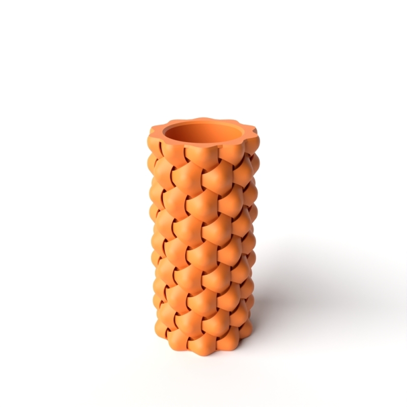 Tri-Weave Flower Vase - Matte Dark Green