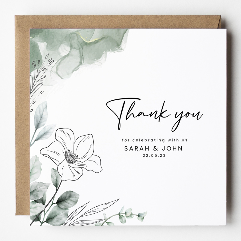 Thank you for celebrating with us Personalised Wedding Cards inc. envelopes - Folded - Personalised,Wedding Thank You Cards. Thank You Cards