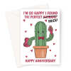 Funny Anniversary Card For Husband - Cactus Pun - A5 Portrait - 1 Card