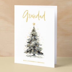 Christmas Card For Grandad Card For Him Xmas Card for Grandad Luxury Card For Christmas Card for Loved One Grandad Card Christmas Tree Card - Large (5x7) / Blank Message