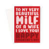 Wife Happy Valentine's Day Card For A Milf - A5 Portrait - 1 Card