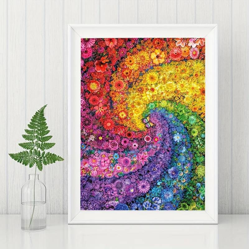 Diamond Art Kit Rainbow Floral Swirl 5D DIY Art Kit