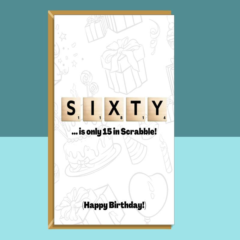 Funny 60th Birthday Card Personalised Inside - For Him or For Her - Ideal for mum, dad, grandma, grandad or anyone else turning 60 years old - Blank inside - Small