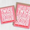 I wish we could live our lives twice, love you longer Valentines card for wife, husband, girlfriend, boyfriend (Size A6/A5/A4/Square 6x6") - A6: Single card