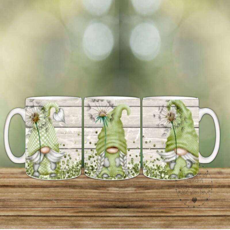 Sunflower/Bee Gnome mugs - mint green
