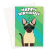 Siamese Cat Birthday Card - A5 Portrait - 1 Card