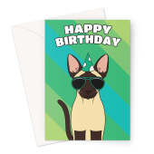 Siamese Cat Birthday Card