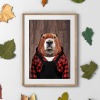 Beaver dog in clothes, animal print, wall art - A5 - Glossy