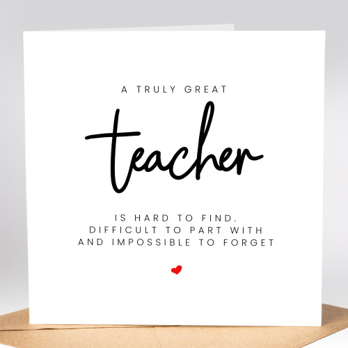 A truly great teacher is hard to find, Personalised Teacher Card
