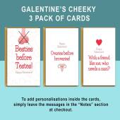 Funny Galentine's Day Pack of 3 Cards - For your single friends this Galentines - Bestie - Personalised - Rude - Cheeky - Adult Cards