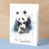 Birthday Card For Dad Card for Fathers Day Birthday Card For Her Birthday Gift For Dad Happy Birthday Card For Dad with Panda Illustration - Small (4x6) / Blank Message