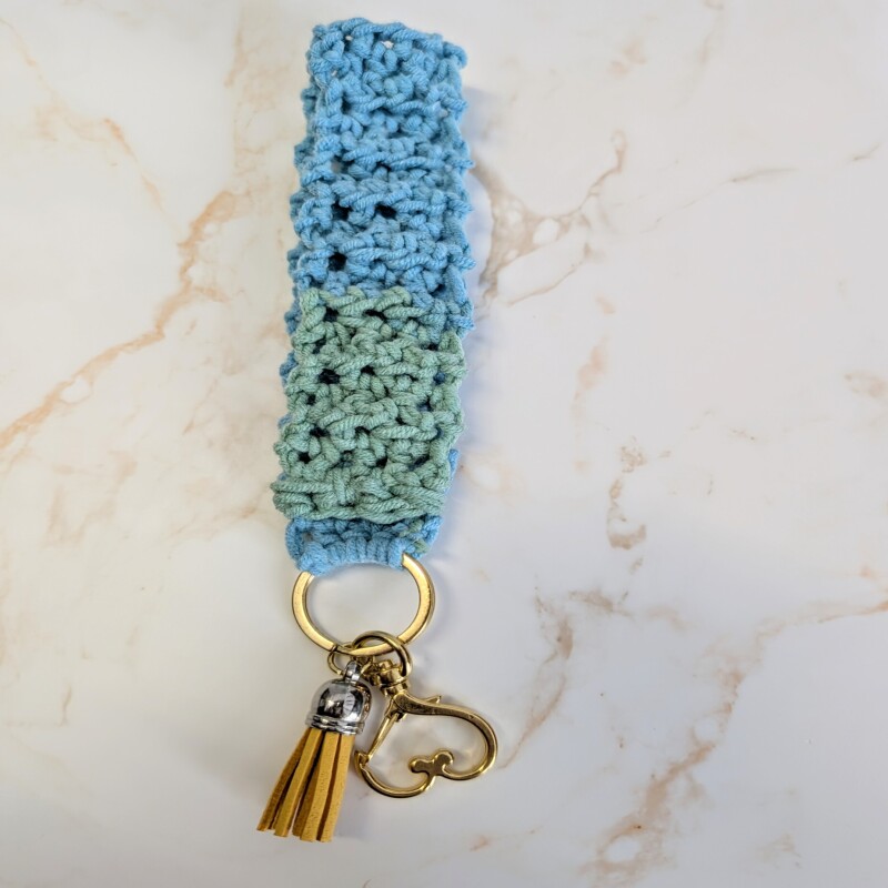 Crocheted wristlets with key chain