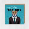 Happy Birthday Top Boy Jaguar animal in clothes card for boyfriend, husband, male, brother (Animalyser) Size A6/A5/A4/Square - A6: Single card