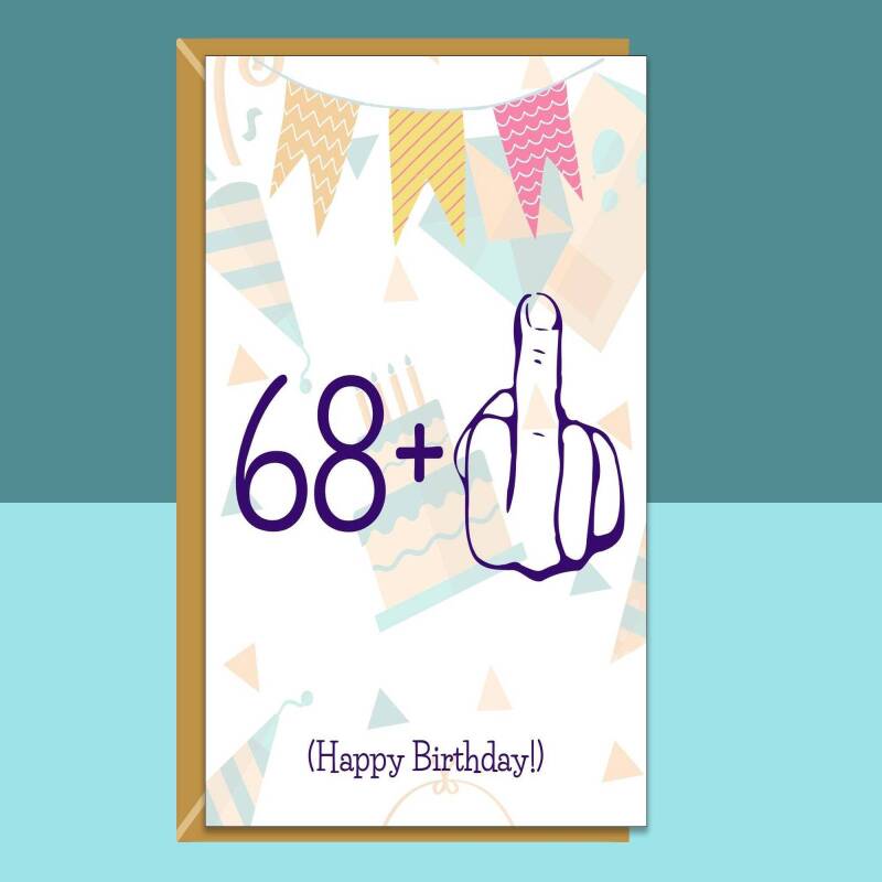 Funny 69th Birthday Card  - For Him or For Her - For those turning 69 years old and a cheeky sense of humour! - Personalised inside or blank - Blank Inside