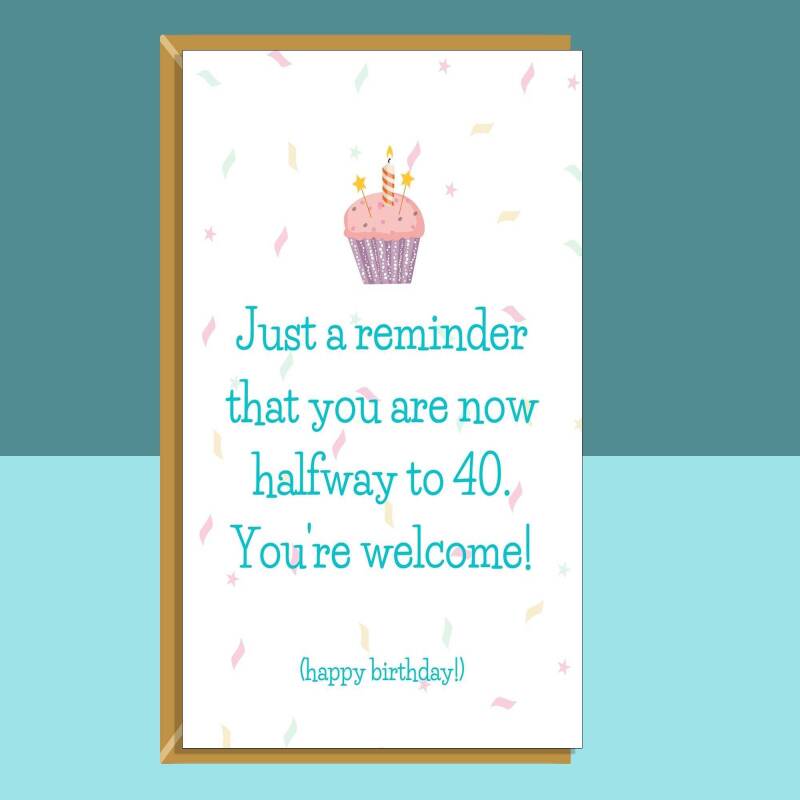 Funny 20th Birthday Card - For him or her - Ideal Greetings Card For anyone turning 20 years old - Can be personalised - Blank inside