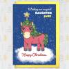 Wishing our magical child personalised unicorn Christmas, holidays card for child, son, daughter, grandchild, niece, nephew (Size A6/A5/A4) - A6: Single card