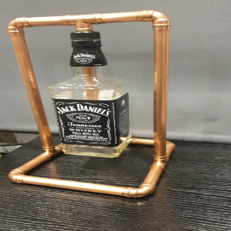 Jack Daniels - Copper frame Bottle table lamp - Original - Upcycled - Man Cave - Fathers Day - Gifts For Him - lighting