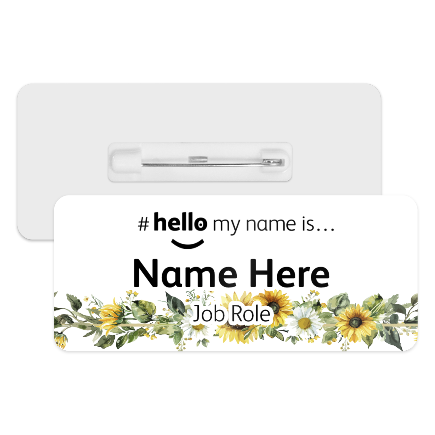 #hello my name is... Name Badge - Sunflower & Daisies Border