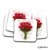 Coasters BOUQUET ROSES Splatter Art Personalised Coaster, High Gloss Splash Art, Home Decor, Romantic Art, Valentines Coaster, Love Gifts. - Single Coaster