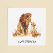 Father's Day Card For Dad Lion and Cub Illustration Simple Father's Day Card I always look up to you Dad Father's Day Gift