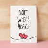 8 Year Anniversary Card For Husband or Wife Anniversary Card for 8th Anniversary Card For Boyfriend or Girlfriend Eight Wedding Anniversary - Large (5x7) / Blank Message