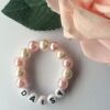 Personalised Pearl Bracelet, Pearl Stretch Bracelet,Newborn to Adult Sizes - Newborn