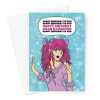 Singing Girl Daughter Happy Birthday Card - Anime Girl Greeting Card - A5 Portrait - 1 Card