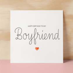 Boyfriend Birthday Card Romantic Card for Boyfriend Love Greeting Card Special Boyfriend Birthday Gift Heartfelt Message Card for Him - Square (6x6) / Blank Message