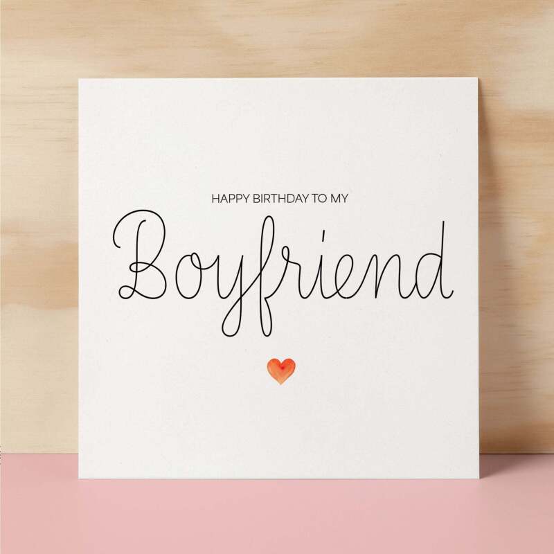 Boyfriend Birthday Card Romantic Card for Boyfriend Love Greeting Card Special Boyfriend Birthday Gift Heartfelt Message Card for Him - Square (6x6) / Blank Message