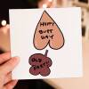 Happy Butt Day Old Fart rude, older age, old man, lady, person, OAP, farting, farts birthday card for adult male (Size A6/A5/A4/Square 6x6") - A6: Single card