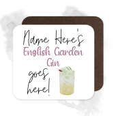 Personalised Drinks Coaster - Name's English Garden Gin Goes Here!