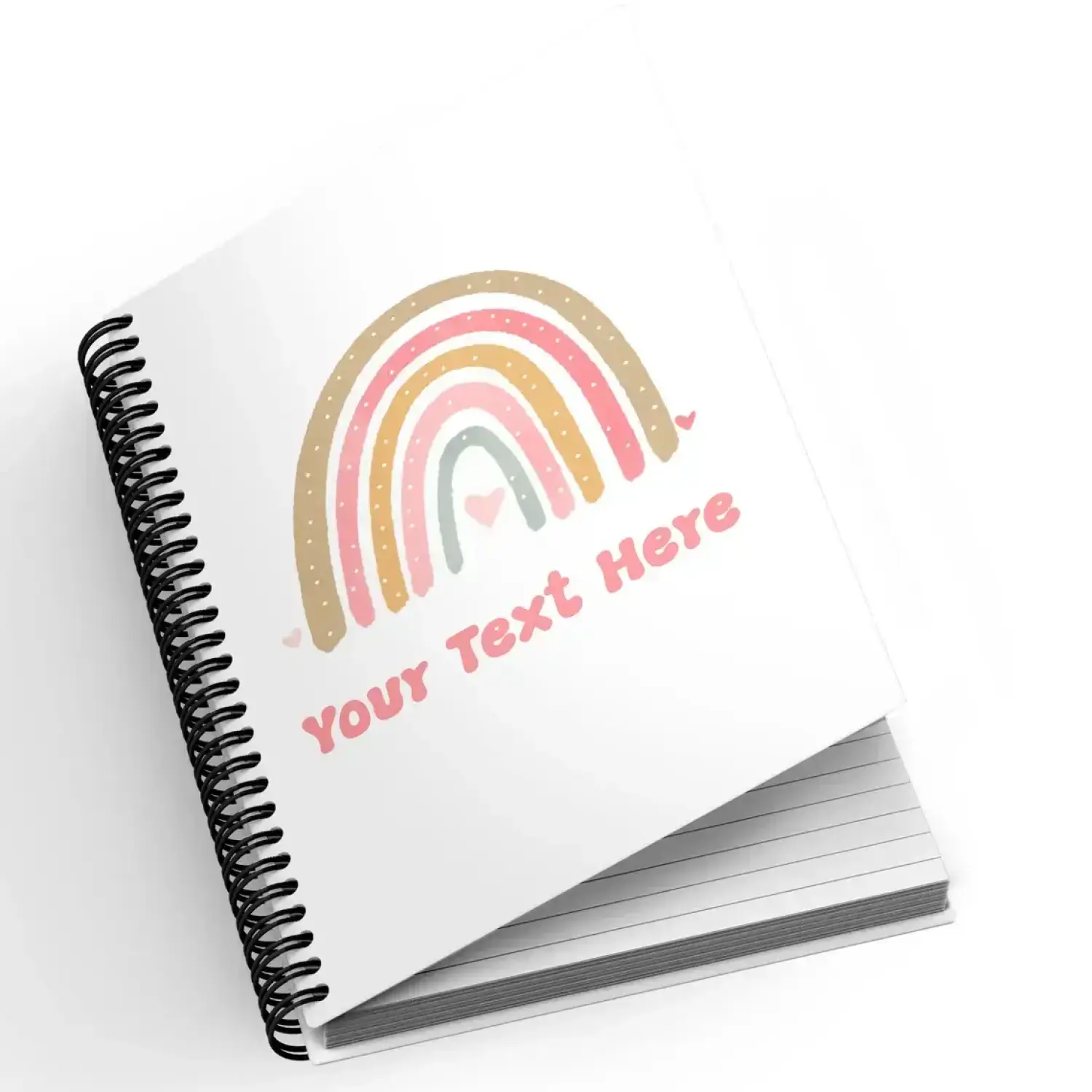 Personalised A5 Notebook -  Boho Retro Rainbow