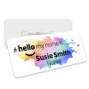 Hello My Name is Name Badge Rainbow Splash Personalised Premium Durable Name Badge #hello mynameis Name Badge, Nurse Badge Splash Name Badge - Standard Name Badge - Safety Pin Standard