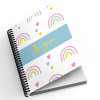 Personalised A5 Notebook - Rainbow & Hearts