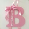 Personalised bow holder,Letter ribbon bow holder,Personalised clip holder - No bobble velcro clips