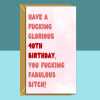 Funny 40th Birthday Card - Personalised - For Her or Him - Perfect greetings card for bestie, friend, sister, anyone turning 40 years old - Blank inside - Regular - Matte