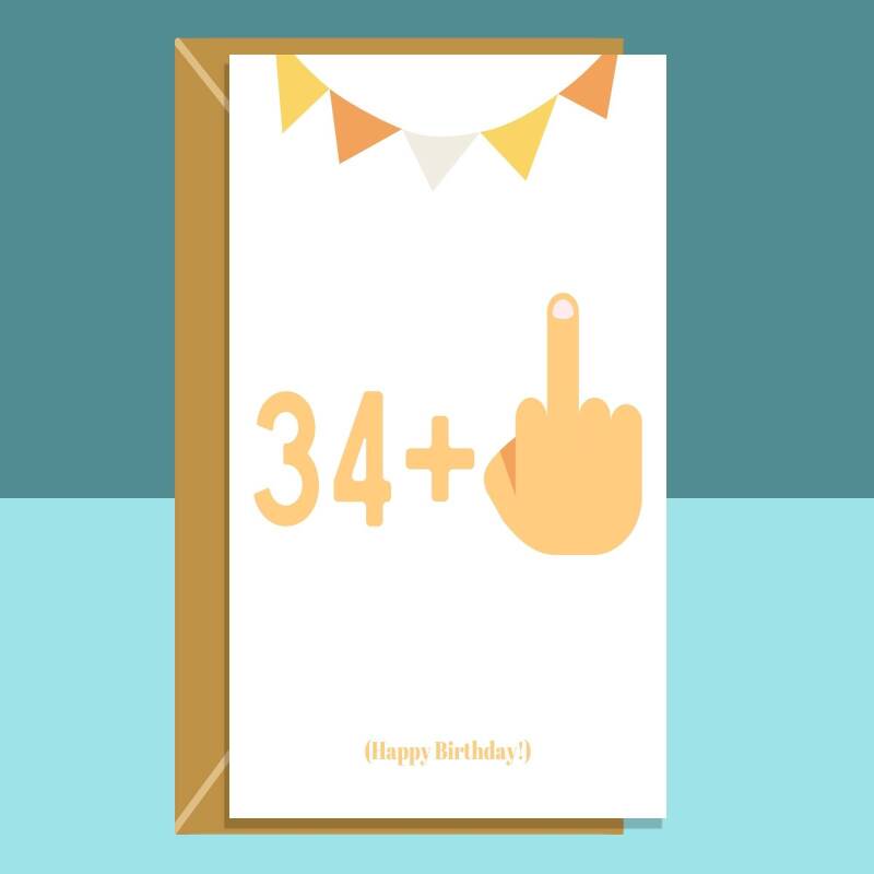 Funny 35th Birthday Card - Cheeky Card for him or for her - For a friend, brother, sister, colleague, or anyone else turning 35 years old. - Blank inside