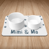 Personalised Navy Paws & Hearts Puppy/Dog Bowl Mat
