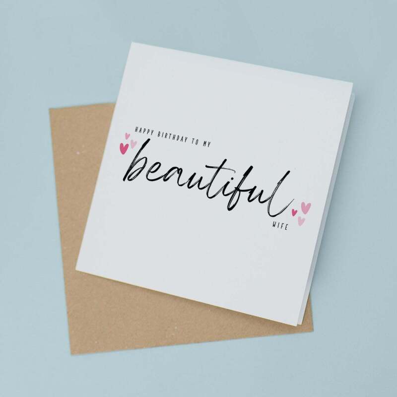 Birthday Card For Wife Beautiful Wife Birthday Card - Square (5.5x5.5) / Blank Inside