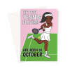 October Birthday Card For Women Tennis Player - A5 Portrait - 1 Card